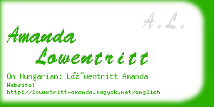 amanda lowentritt business card